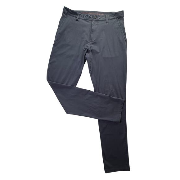RHONE Men Slim Fit Front Commuter Stretch Pants Flex Knit  Gray Iron Size 33 - Picture 1 of 16